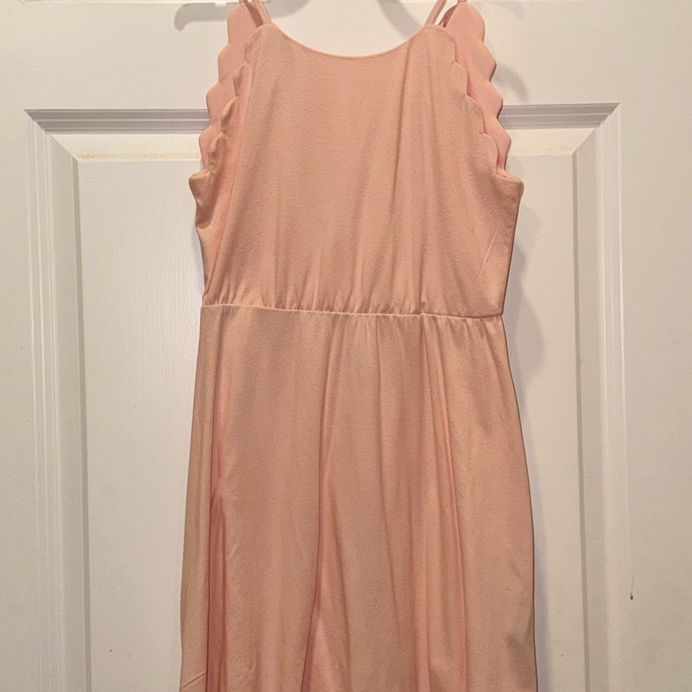 Scalloped Pink Kids Dress